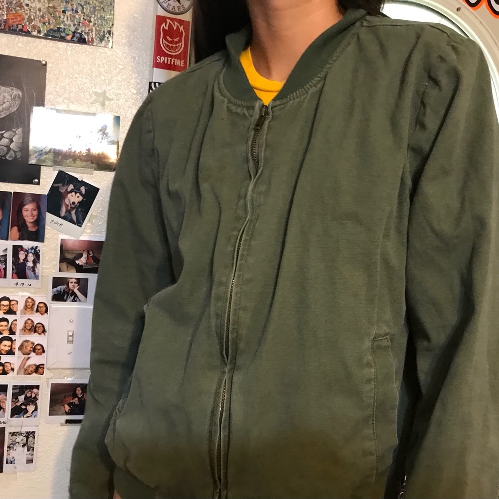 Brandy melville army green bomber jacket